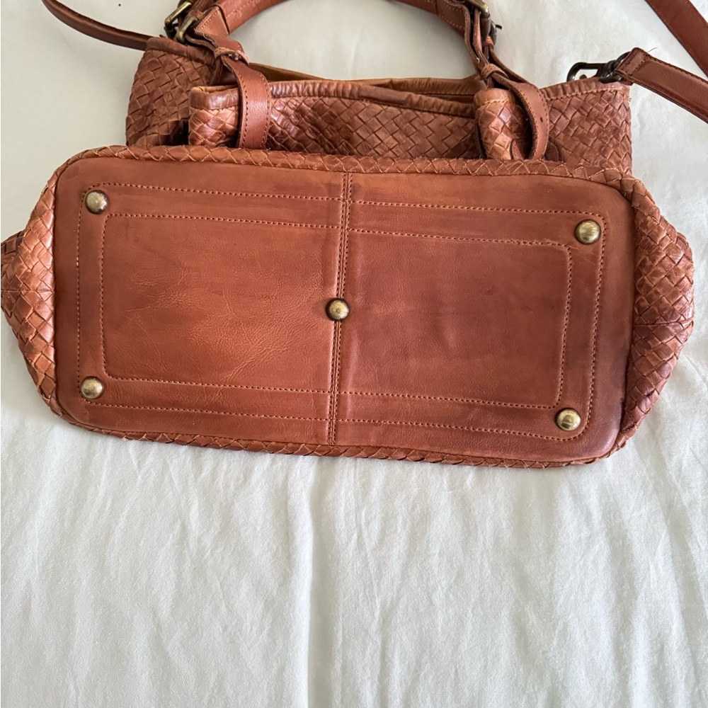 Valentina Woven Leather Tote Handbag - Picture 8 of 12